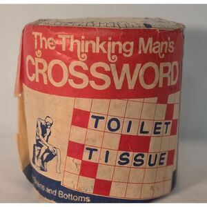 Vintage Crossword Toilet Paper Gag Gift Funny Fanny Puzzle Paper